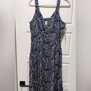 Elegant Navy and White Floral Dress